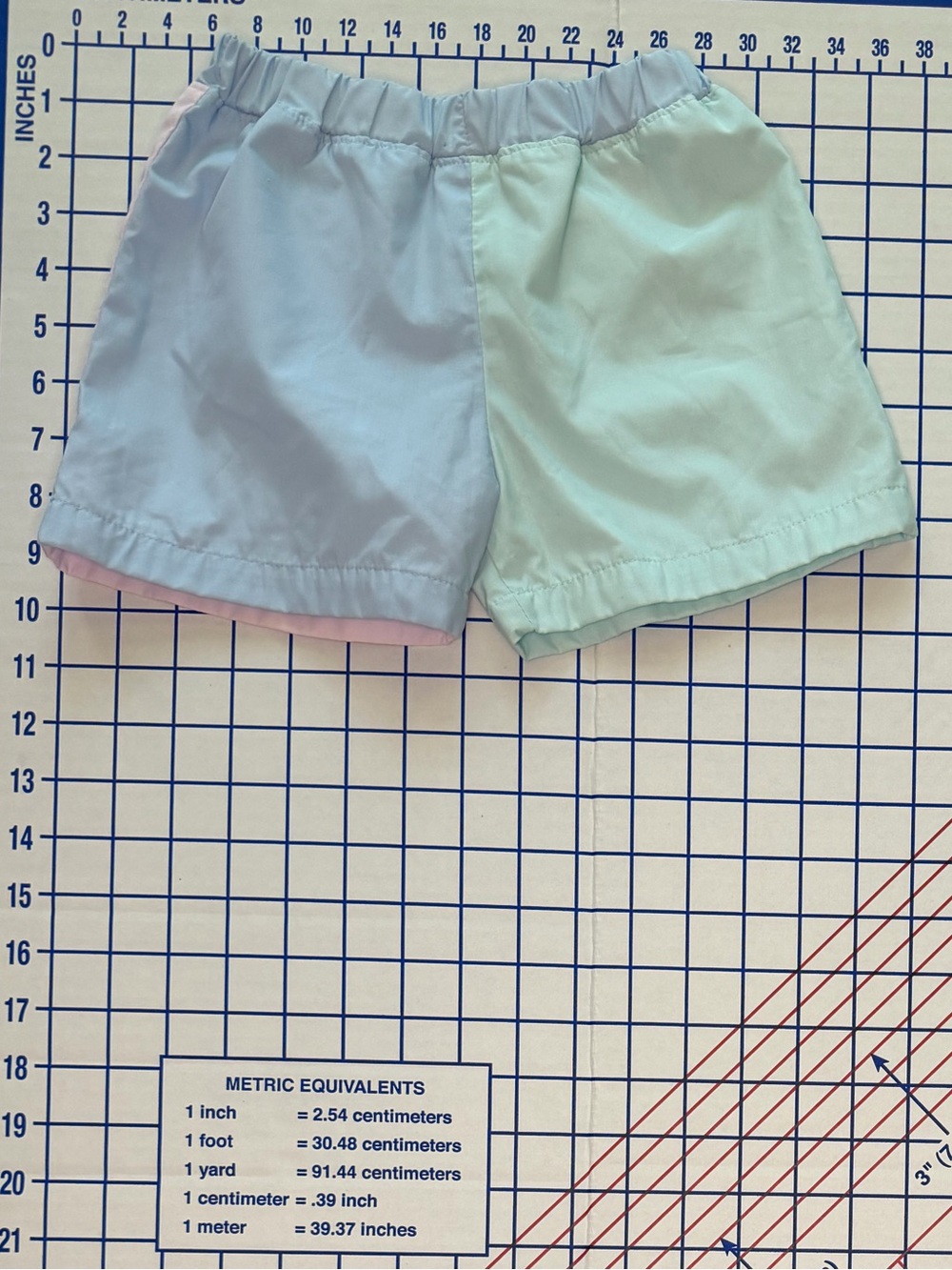 The Beaufort Bonnet Company Pastel Blue and Mint Kids Swim Trunks